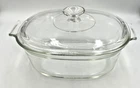 Vintage PYREX Clear Glass Casserole w Lid 10x13 Ovenware Made USA