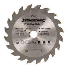 Mini HM-Kreiss&auml;geblatt D 85 x 1,6/1,0 x 10 , 20 Z&auml;hne WZ , f&uuml;r Holz