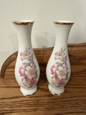 Gerold Porzellan Bud Vases X2 Made In Germany. Gold Trim