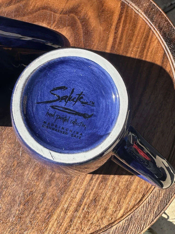 Набор кофейных кружек - синие художественные кружки с ручной росписью Salute - Изображение 4 из 4