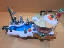 New Bright Holiday Express TANKER CAR w Animated Ice Skating Elf
