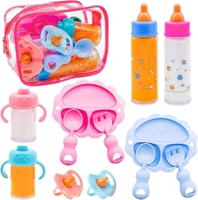 13 PCS Baby Doll Accessories Magic Bottle Set,Doll Feeding Set with Package,Pret