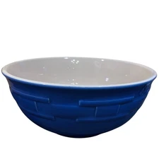 New In Box Rare Longaberger Woven Traditions Cornflower Buffet Bowl Serving