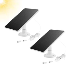 2 Pack Solar Panels Compatible with WYZE Battery Cam Pro, Solar Panels for Wirel