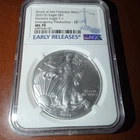 2021 (S) Silver Eagle MS70 Emergency ER Heraldic Eagle T-1 San Francisco