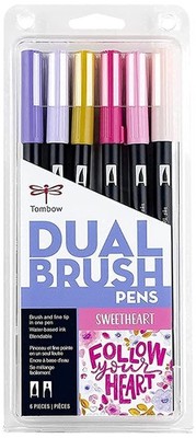 56228 Dual Brush Pen Art Markers Sweetheart Portrait 1 Count Pack of 6