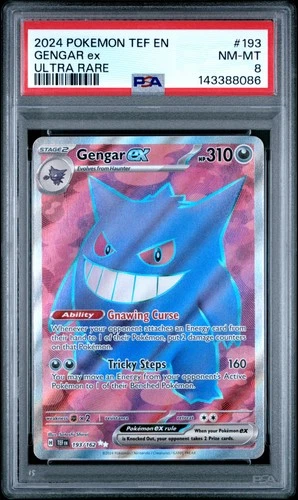2024 POKEMON TEF EN-TEMPORAL FORCES ULTRA RARE #193 GENGAR EX PSA 8