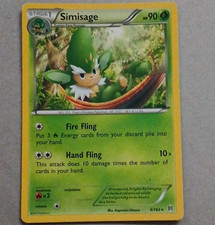 Nintendo Pokémon TCG Simisage 6/162 Black & White Rare Non-Holo Eng HP90