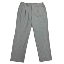Tommy Hilfiger Mens TH Flex Modern Relaxed Fit Pleated Dress Pants Gray 36x30