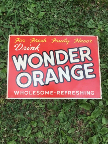 RARE Early Wonder Orange Soda Sign