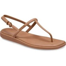 Crocs Miami thong flip sandals tan brown women's size 9 modern summer casual