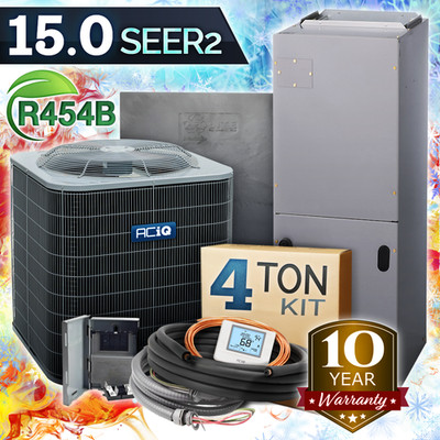 4 Ton Heat Pump AC Ducted Central Air Conditioner Split System Kit, 15 SEER2