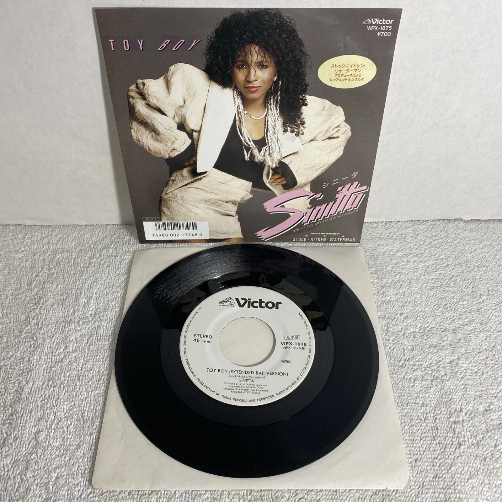Toy Boy Sinitta 45 7” Japan Import PROMO EX Electronic Funk Soul Disco
