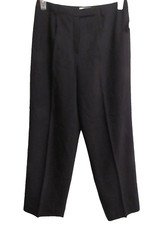 Talbots Petites 10P black pleated straight stretch wool lined pants NWI