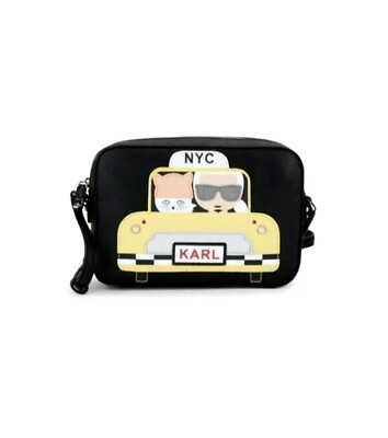 🚖 Karl Lagerfeld Maybelle NYC Yellow Taxi Black Crossbody Bag Cat