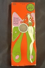 Vtg 70s Sheer Stretch Pantyhose Great Atlantic  Pacific Tea Co Retro PM READ 