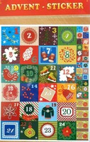 Sticker Weihnachten Adventskalender Advent Sticker Aufkleber Bunt Zahlen Neu