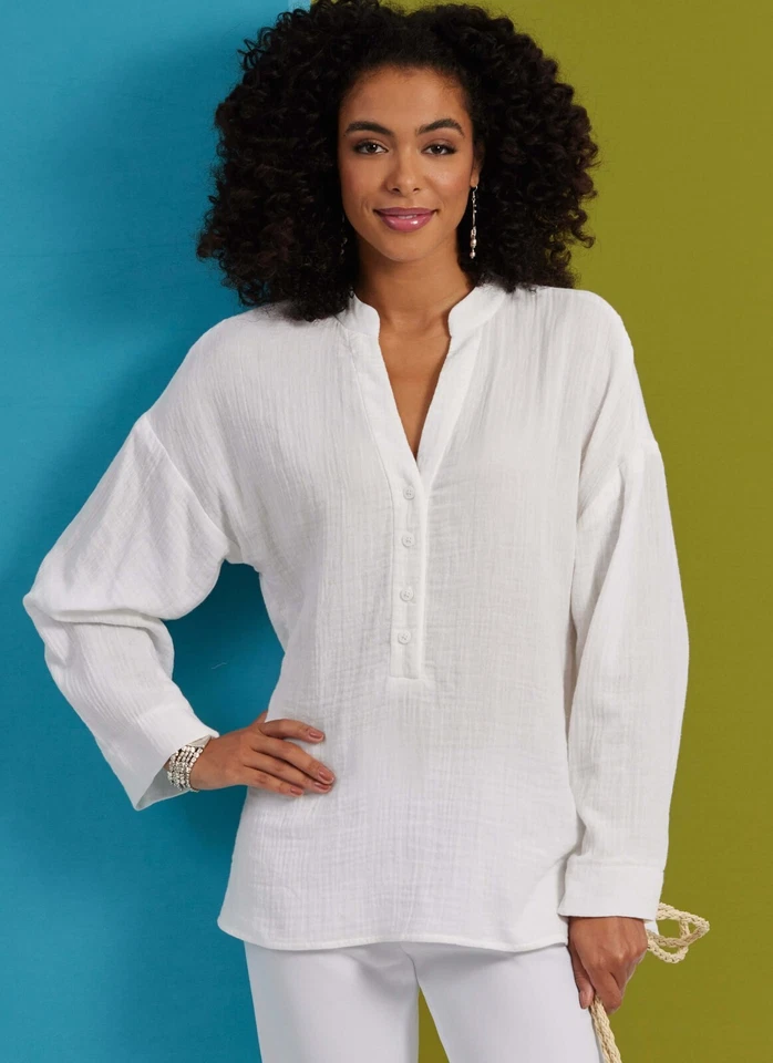 BUTTERICK SEWING PATTERN 6929 MISSES 18-26 LOOSE-FITTING DROP SHOULDER TOP SHIRT - image 2 of 4