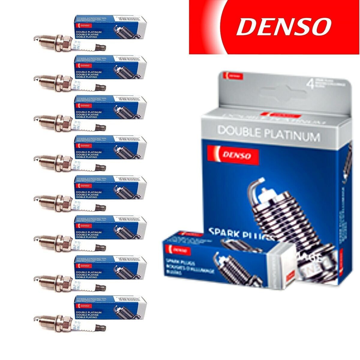 Genuine DENSO DOUBLE PLATINUM Spark Plugs 3264 PK16PR11 Set of 8