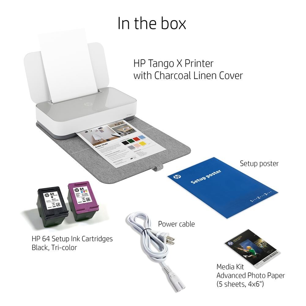 HP Tango X Smart Wireless All-In-One Printer, Print, Scan, Copy