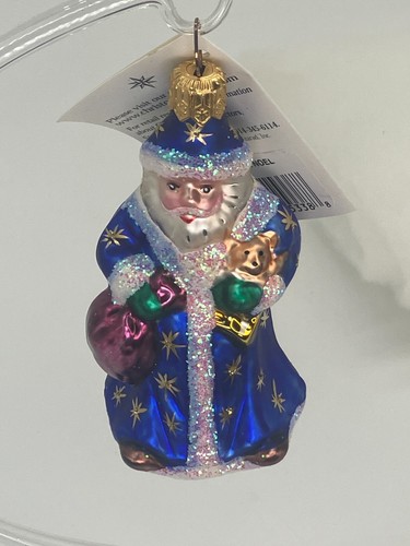 Vintage NEW Christopher RADKO 1999 PETITE PERE NOEL 98-024-0 Glass Ornament Blue - Picture 13 of 24