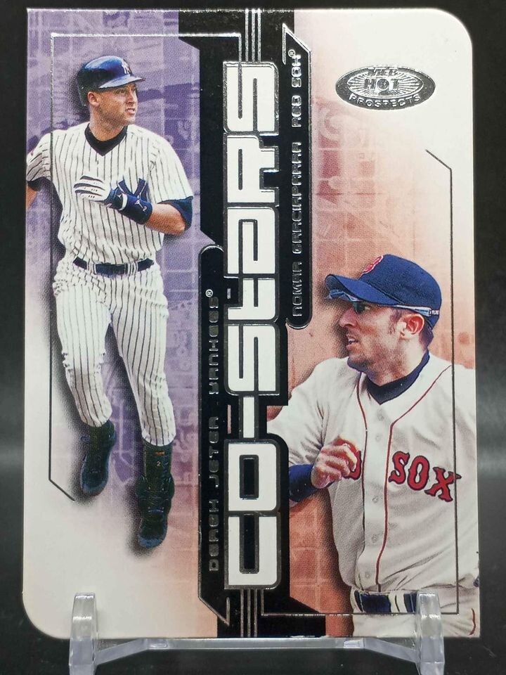 Derek Jeter Nomar Garciaparra 2002 Fleer Hot Prospects Co Stars Off Cut