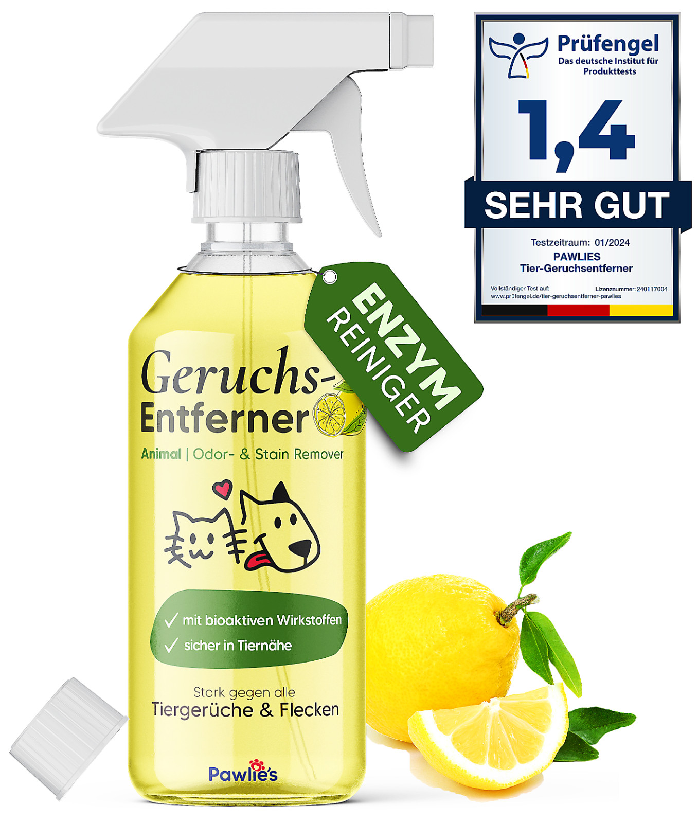 Tier-Geruchsentferner & Enzymreiniger Katzenurin & Hundegeruch entfernen