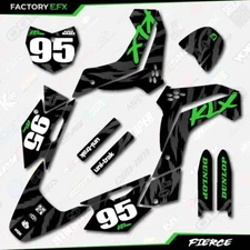 Black & Green Fierce Graphics Kit fits Kawasaki 08-18 KLX140 KLX 140 Decals