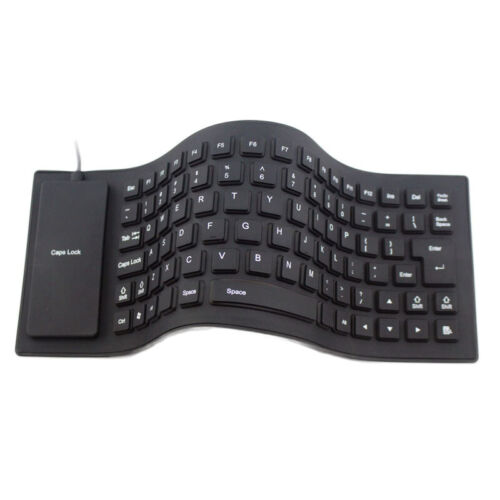 Wired Keyboard Foldable Silicone USB Flexible Waterproof with Numeric For PC - Picture 2 of 17