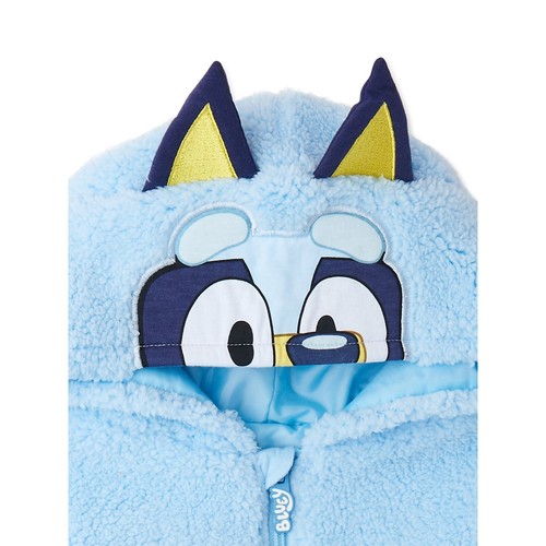 New Toddler Bluey Cozy Sherpa Zip-Up Cosplay Hoodie 2 3 4 5 - 第 2/3 張圖片
