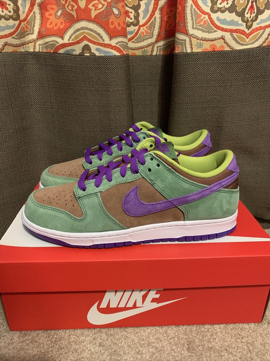 Nike Men's Dunk Low Veneer 2024 DA1469-200 Veneer/Green-Deep Purple Size