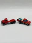 Lot of 2 Vintage 1979 Hot Wheels Red Truck Red Semi Malaysia