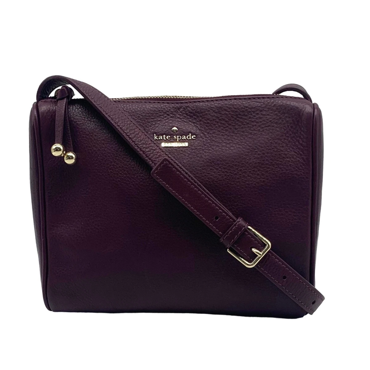 Kate Spade Lombard Street Cayli Deep Plum Leather Crossbody Bag