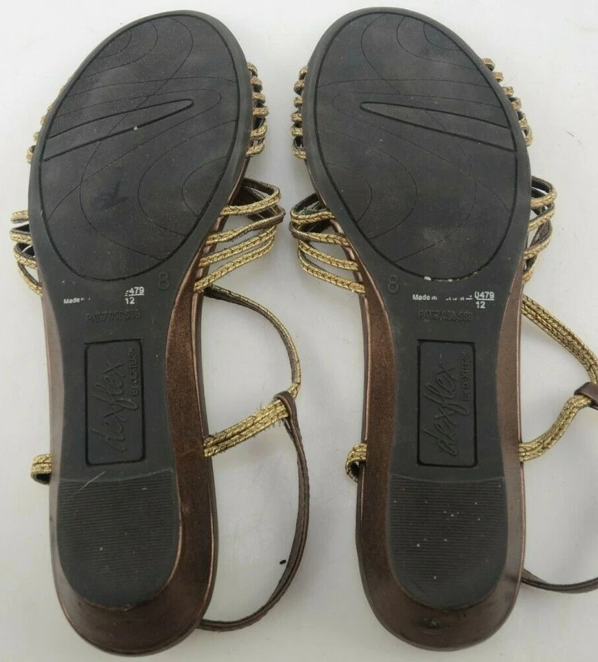 Dexter Dexflex Sandal Antique Gold Bronze Back Strap Wedge Casual Shoe Women's 8 - Image 2 of 4