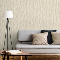 Metallisch BläTter Palmeira Tapete Texturiert Groß Blatt Grandeco 191201 Neutral
