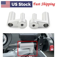Silver Handlebar Riser Bar Raised Mount Clamp For BMW R1200RT R1250RT 2014-2023
