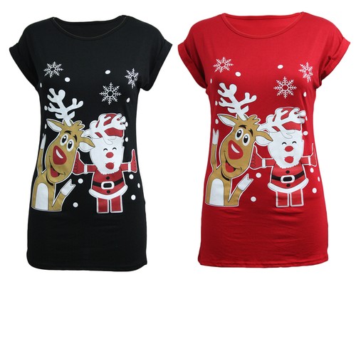 WOMEN LADIES CHRISTMAS GLITTER SANTA 