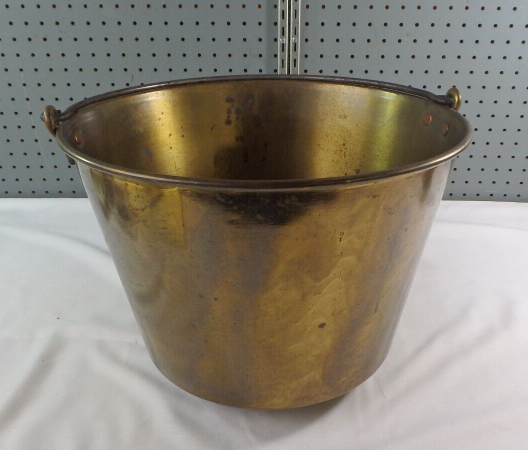 15 1/2" Antique 1800's The American Brass Kettle Manufacturers Cauldron