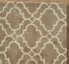 Ryana Scroll Tile Mocha Brown Modern Hand-Tufted 100% Wool Area Rug Carpet