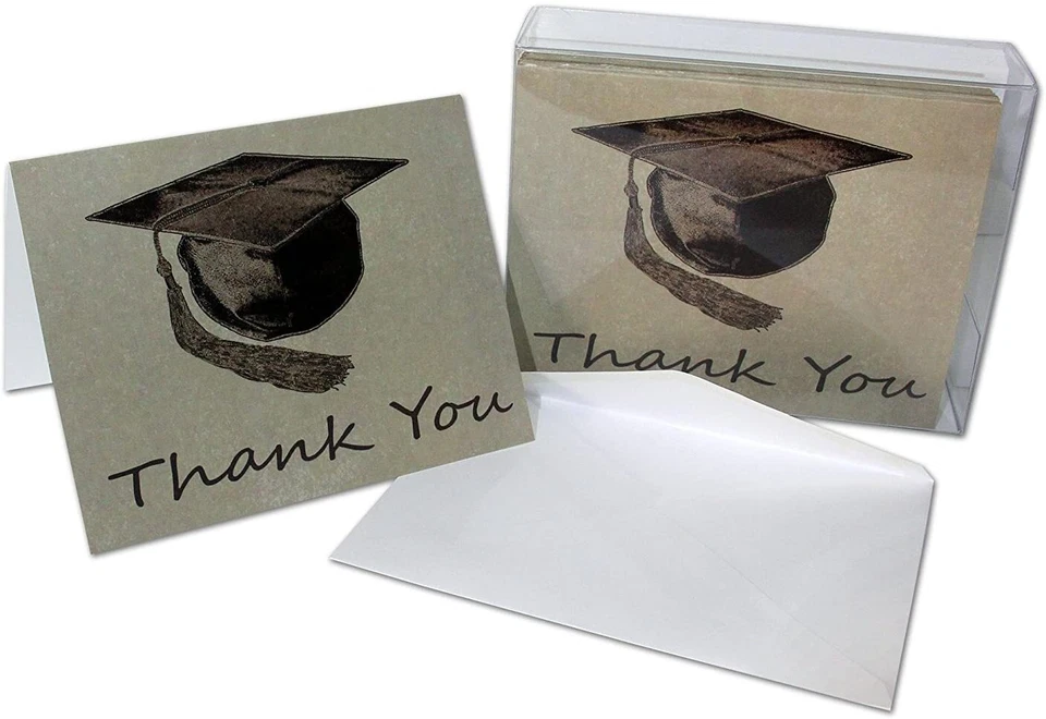Tarjetas de agradecimiento de graduación-en blanco por dentro con sobres-5,5"x4,25"-12 o 24 paquetes Foto 2 de 4