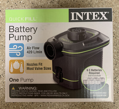  NEW  INTEX Quick-Fill Battery Operated Air Pump Portable - Inflates & Deflates