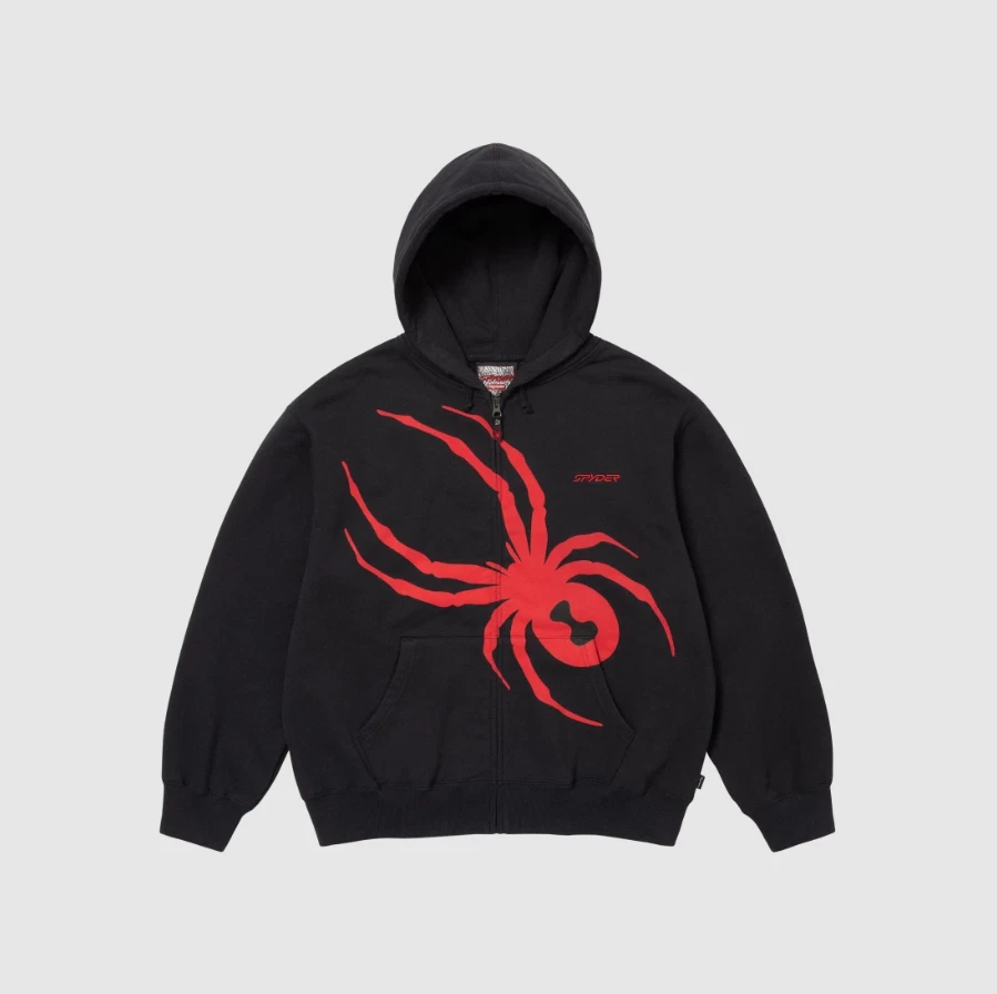 Sweat à capuche zippé Supreme x Spyder noir   Taille 24FW / XL