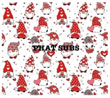 20oz Sublimation Tumbler Wrap Mini Valentine Gnomes Ready to Press Heat Transfer