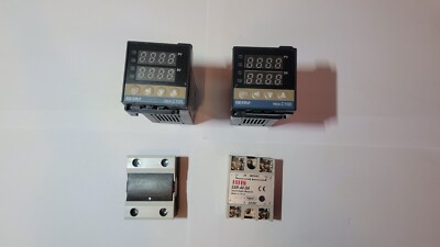 2 REX-C100 PID temperature Controllers SSR output K Thermocouple 40A Relays