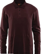 ThirtyTwo ROYCE THERMAL Mens 3 Button Front Polo Shirt Large Burgundy NEW