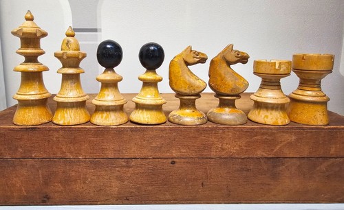 Old Rare Vienna Coffee House Chess Pieces 1930s Wooden Austrian Vintage Chess - Picture 11 of 24