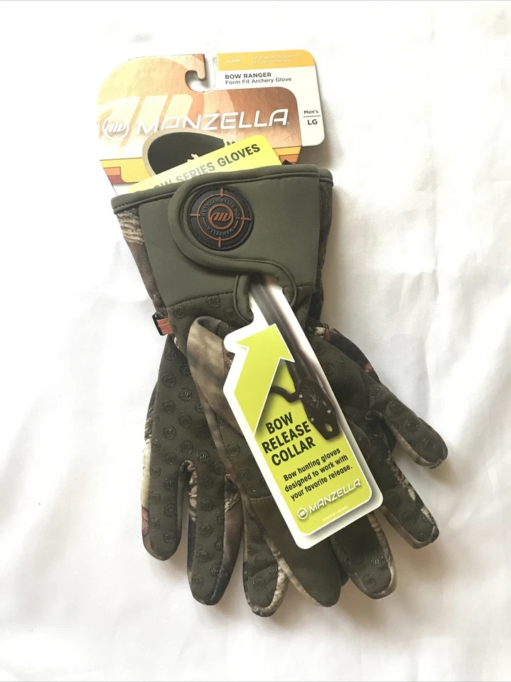 MANZELLA MENS H007M BOW RANGER FLEECE ARCHERY HUNTING GLOVE REAL TREE CAMO LG - Image 2 of 4