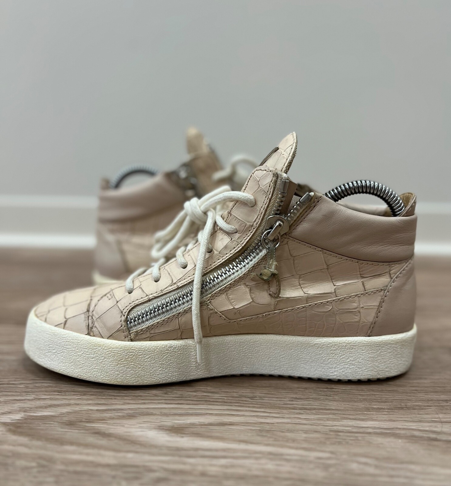 Giuseppe Zanotti Leather Python High Top Sneakers - image 15
