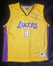 VINTAGE LOS ANGELES LAKERS CHAMPION KOBE BRYANT #8 JERSEY SZ 44
