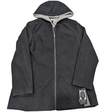 New Jones New York Signature Hooded Jacket Black Full Zip Women  s M Classic